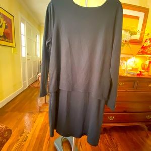 JJILL  BlackNEW/ NEVER worn long sleeve knit layered dress. SZ L LUXE TENCEL❤️❤️
